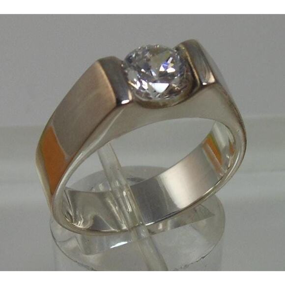 Designer BOCCO Vintage Sterling Silver Engagement Solitaire Sim Diamond Ring 8 - Picture 5 of 10